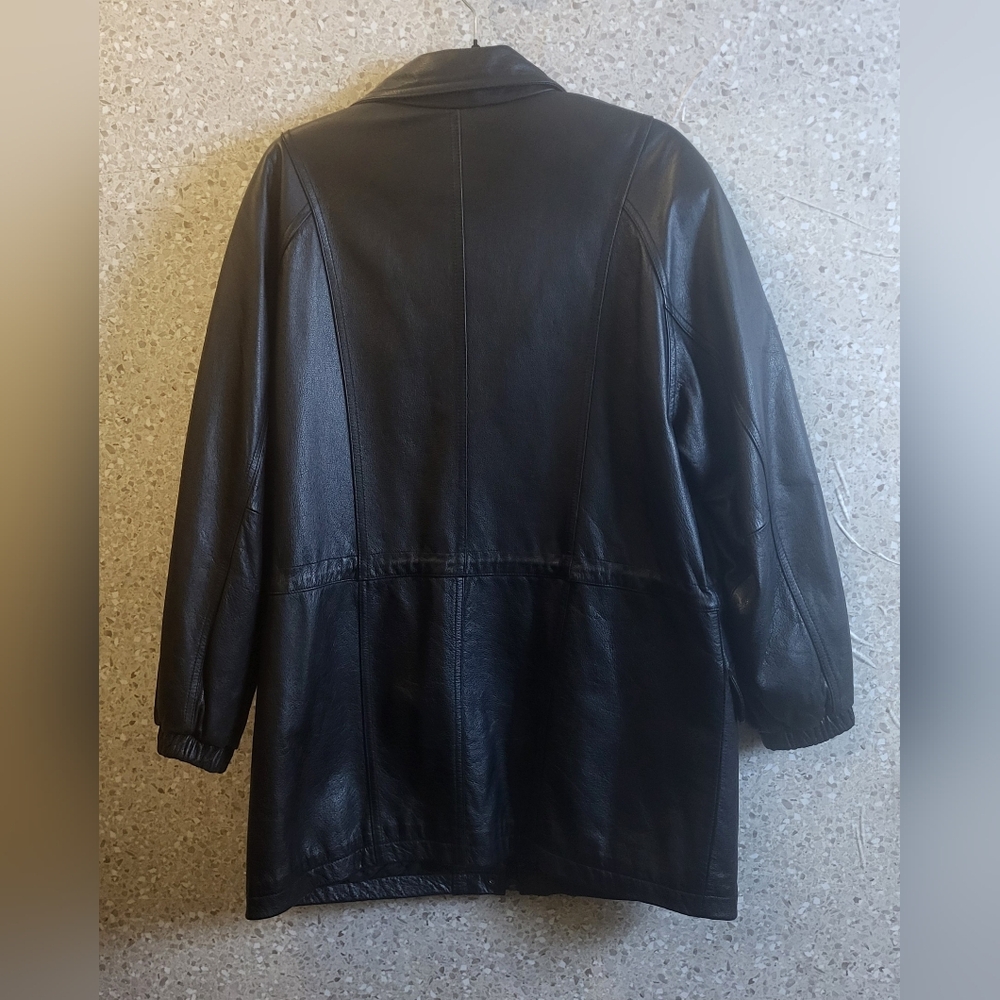 Vintage Winlit Leather Jacket Mens, Parka Jacket, Black Leather, Size M‎ - Picture 3 of 10